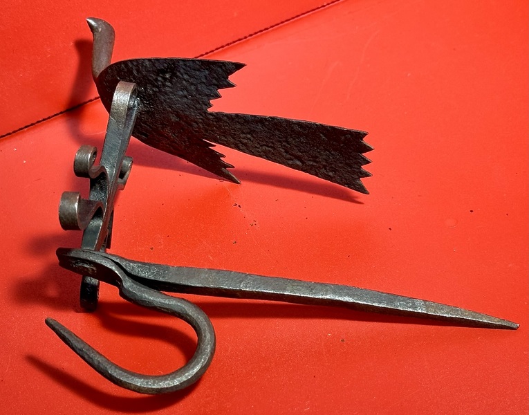 23-208 Betty Lamp hook with long-necked bird