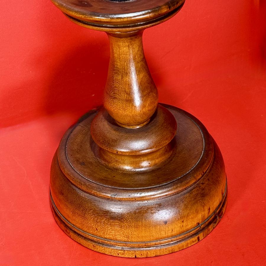26-037 Nicely Turned Cherry Wood Candlestick