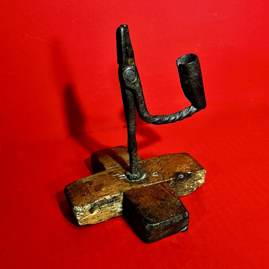 26-062 Wrought Iron Combinations Rush/Candle Lamp