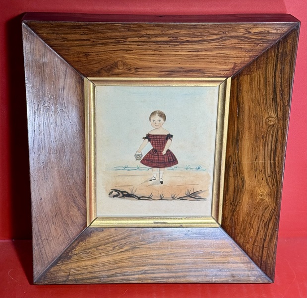 25-183 Watercolor Portrait Young Child & a Basket