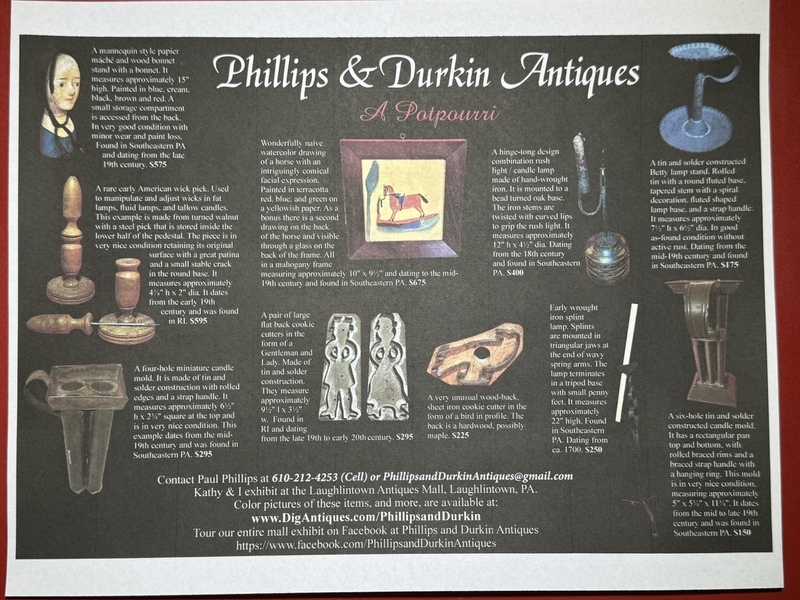 January 2024 Maine Antique Digest Ad.