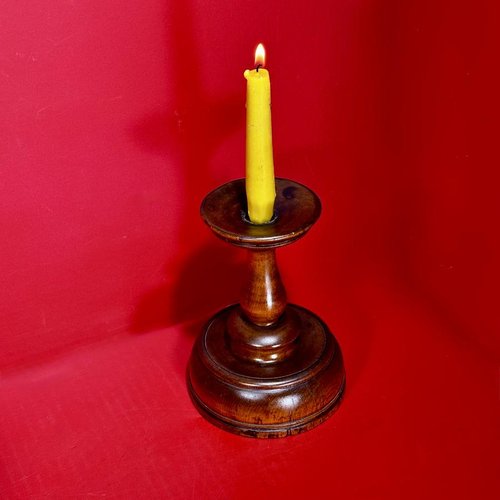 26-037 Nicely Turned Cherry Wood Candlestick