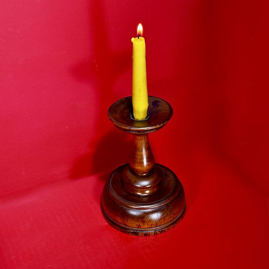 26-037 Nicely Turned Cherry Wood Candlestick
