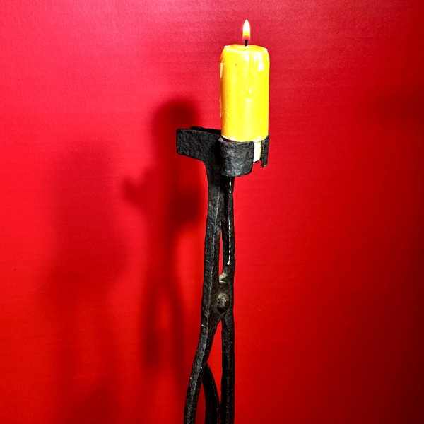 26-015 Wrought Iron Tabletop Rush/Candle Lamp
