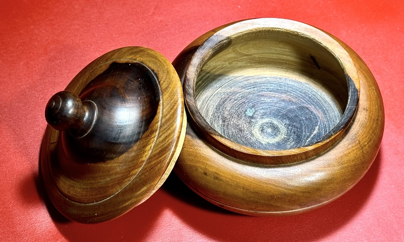 24-023. Treen hard wood jar
