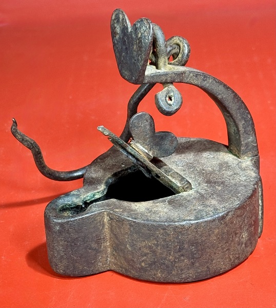 24-058. Heavy Cast Iron Miner’s Betty Lamp