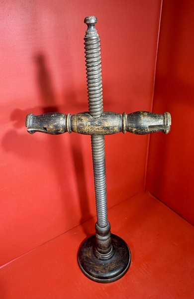25-143. Scarce, Adjustable Wooden Betty Lamp Stand