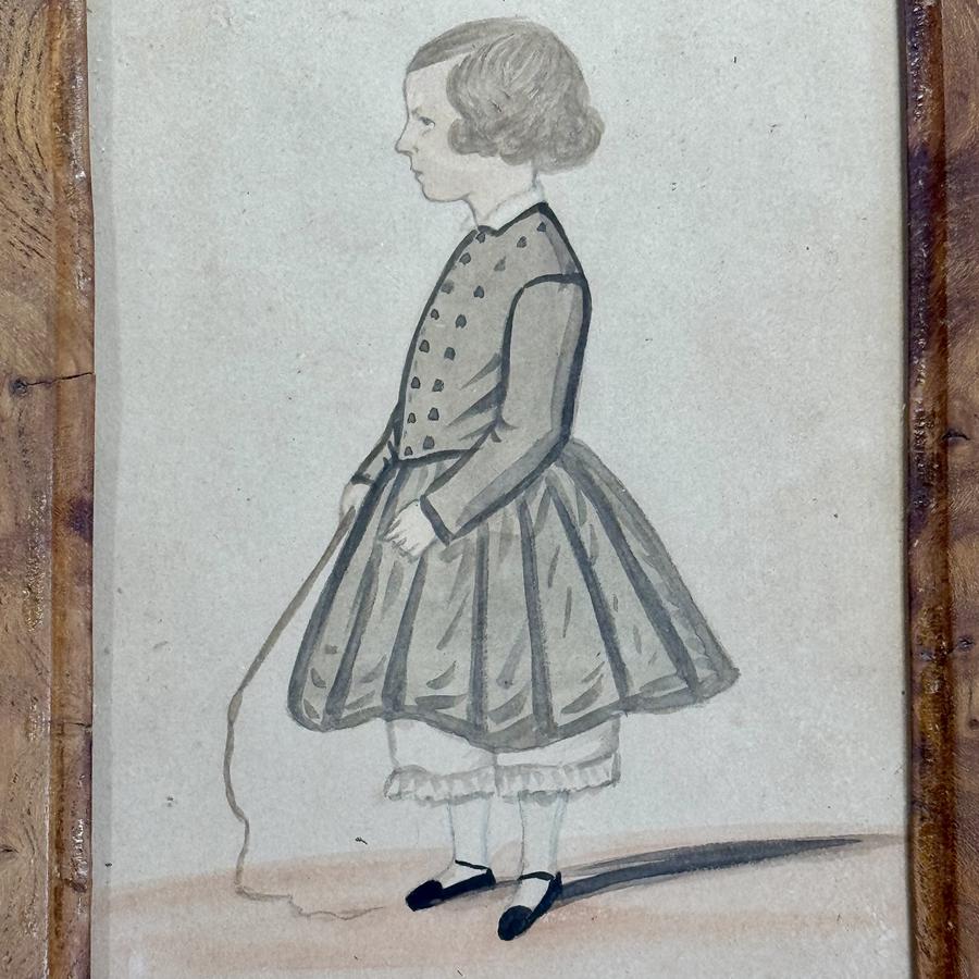 26-104 Watercolor Portrait a Young Boy in Profile