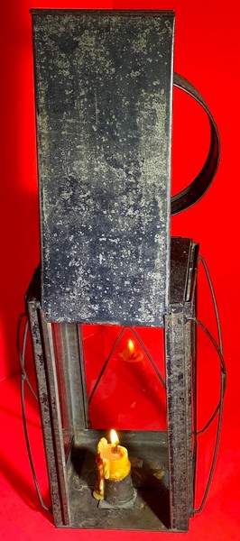 22-229. Barn Lantern with 3 glass panels