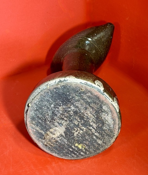 25-091. Ohio Stone Ware Double Spout Grease Lamp