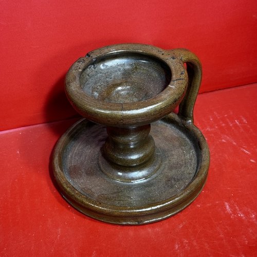 25-156. An Ohio Earthenware Grease Lamp
