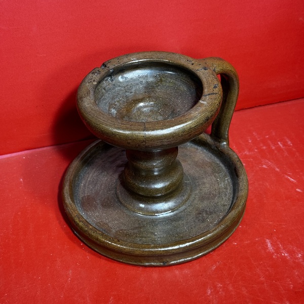 25-156. An Ohio Earthenware Grease Lamp