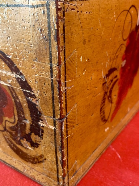 22-133. Dome top paint decorated trunk.