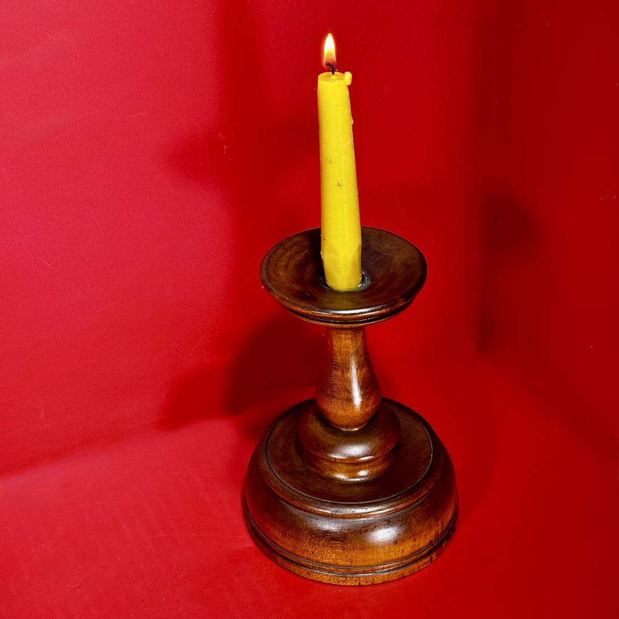 26-037 Nicely Turned Cherry Wood Candlestick