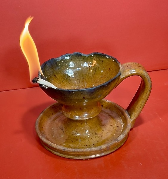 25-113. Pennsylvania Redware Fat Lamp