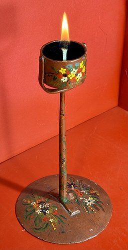 25-111. A Wrought-Iron Pennsylvania Kettle Lamp