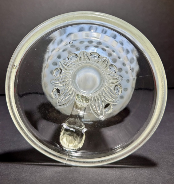 25-031.Bulbous Mold-Pressed White Glass Fluid Lamp