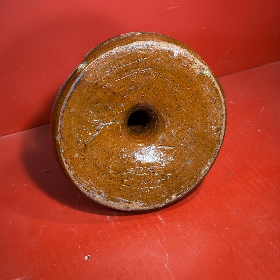 24-277 A Scarce Pennsylvania Redware Fat Lamp