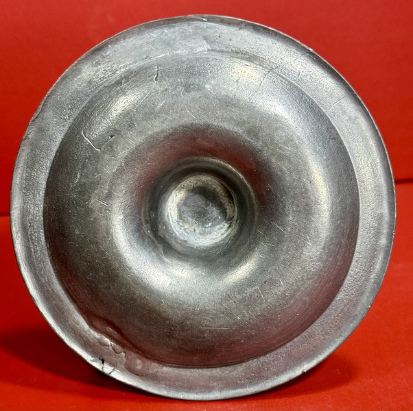 24-144. Pewter two burner whale oil chamber lamp