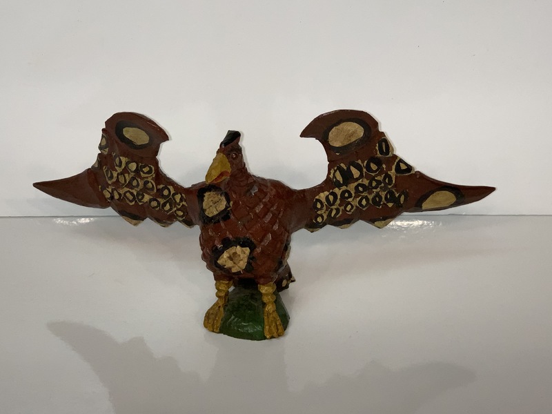 Folk Art chip carved spread-wing eagle.