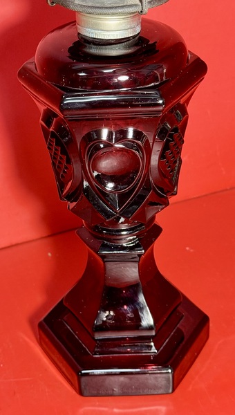 25-030. Rare Amethyst Color Glass Fluid Lamp