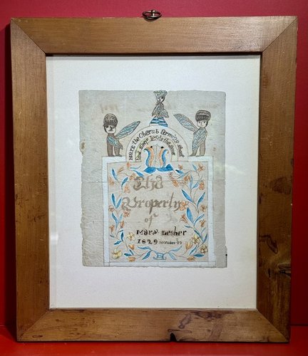 24-198. Fraktur Book Plate Dated Dec. 27, 1829