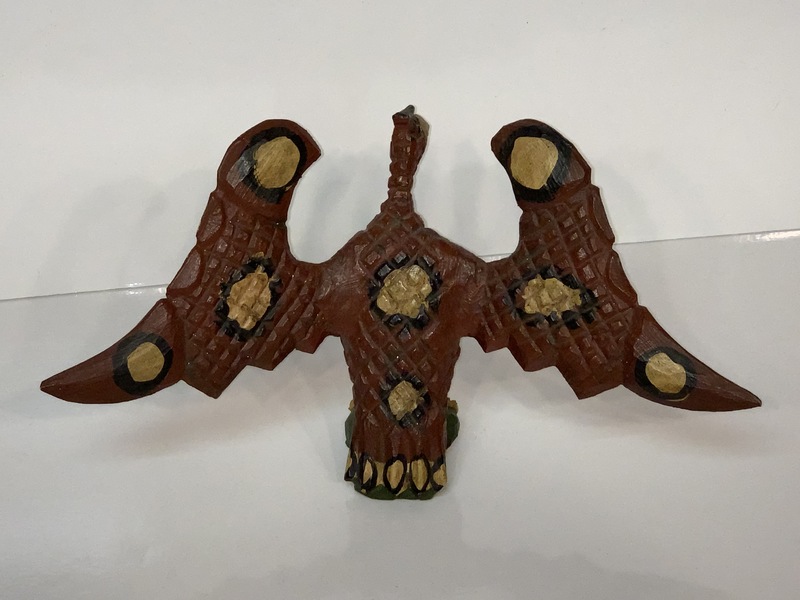 Folk Art chip carved spread-wing eagle.