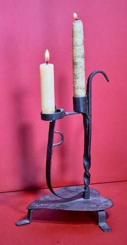 24-239. A Hand-Wrought Iron Double Candle Holder