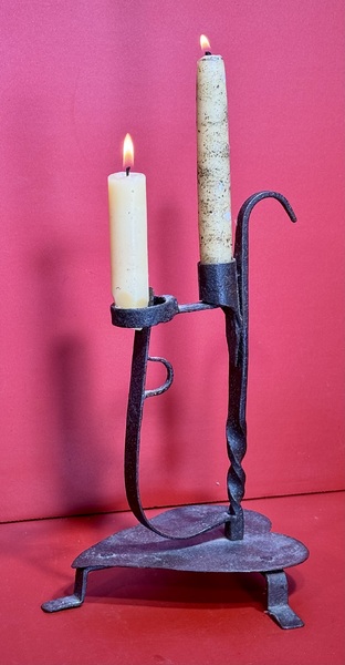 24-239. A Hand-Wrought Iron Double Candle Holder