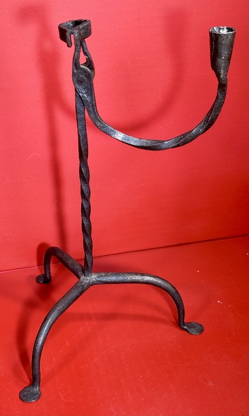 24-246. Wrought Iron, Double Candle Table Lamp.