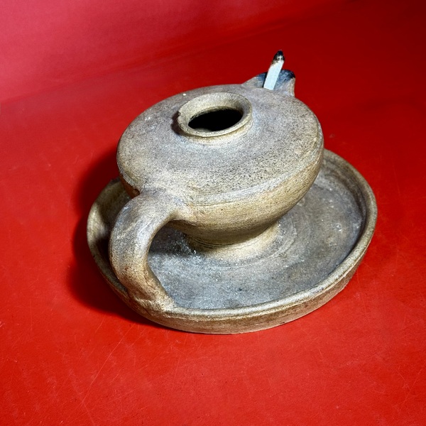 26-030 Stone Ware Fat Lamp
