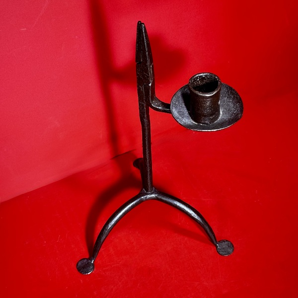 26-041 Wrought Iron Combination Rush / Candle Lamp
