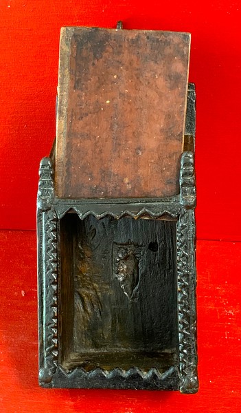 22-112.Hanging candle box with sliding front panel