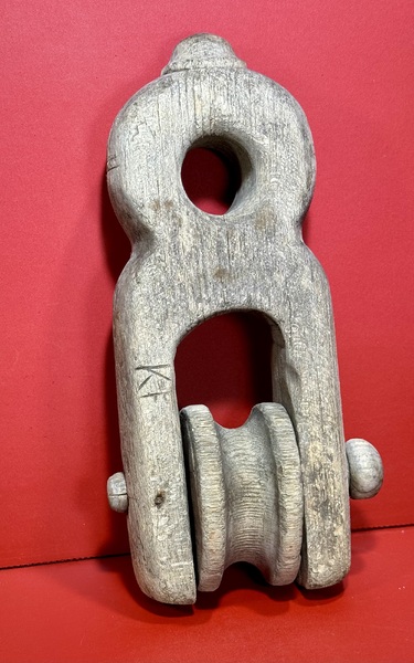 24-162. Early, primitive chandelier pulley