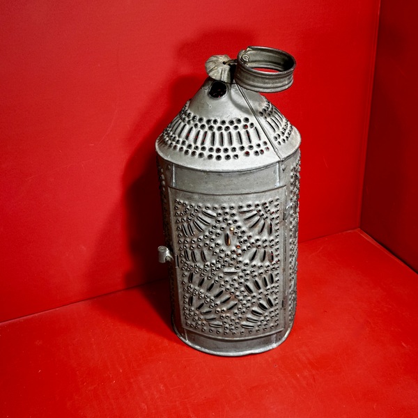 25-082 Pierced Tin Candle Lantern