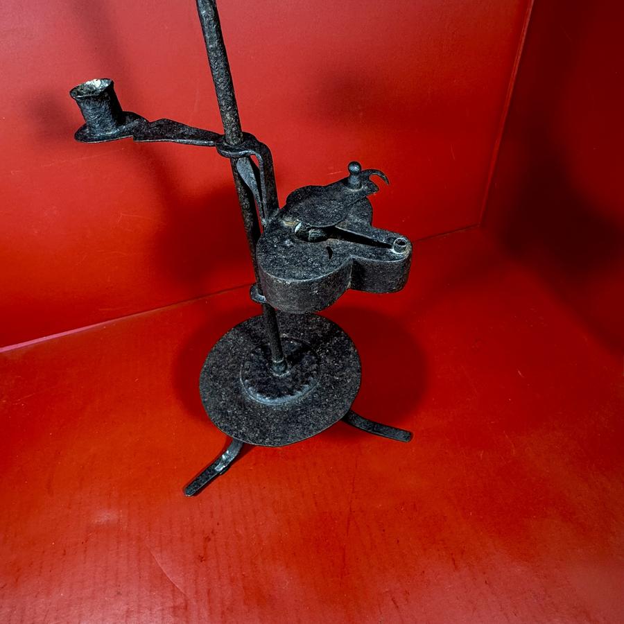 26-056 Wrought Iron Fat Lamp & Candle Socket