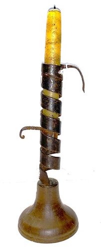 21-085. Wrought iron spiral Courting candlestick