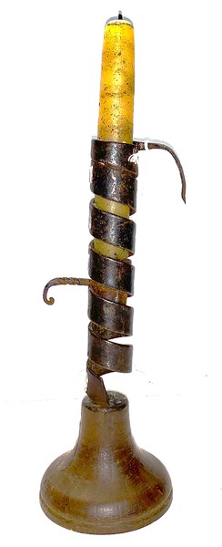 21-085. Wrought iron spiral Courting candlestick