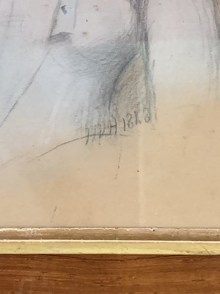 22-053. A pastel and pencil portrait of a woman