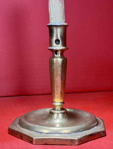 25-020. Early English Brass Candlestick ca. 1720