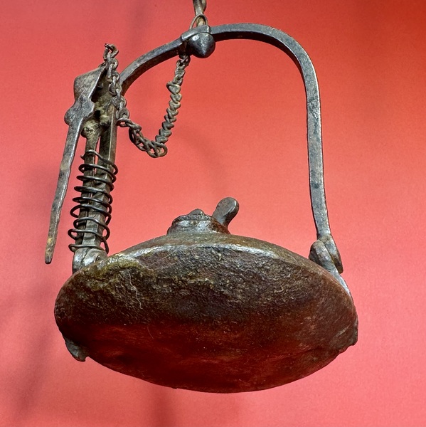 25-084. Cast iron Miner’s lamp with handle