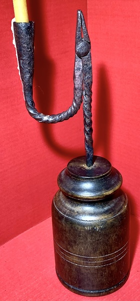 23-109. Wrought iron Rush Lamp with candle socket