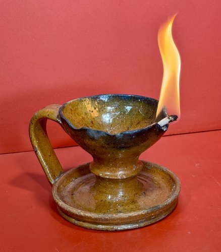 25-113. Pennsylvania Redware Fat Lamp