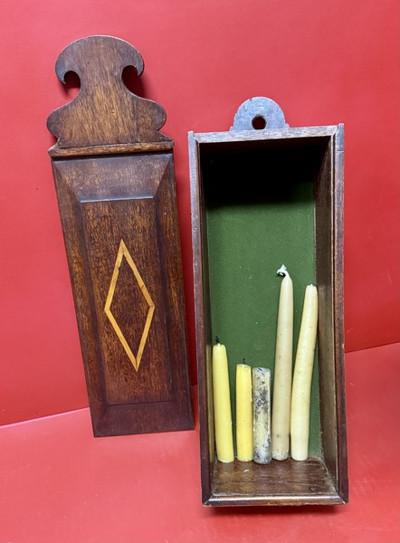 25-116. A Hanging Slide Lid Candle or Pipe Box