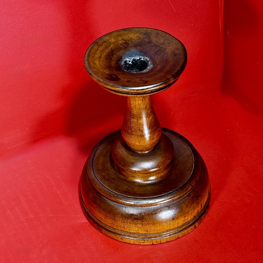 26-037 Nicely Turned Cherry Wood Candlestick