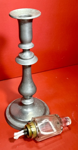 24-135. Two-burner, Burning Fluid, glass peg lamp