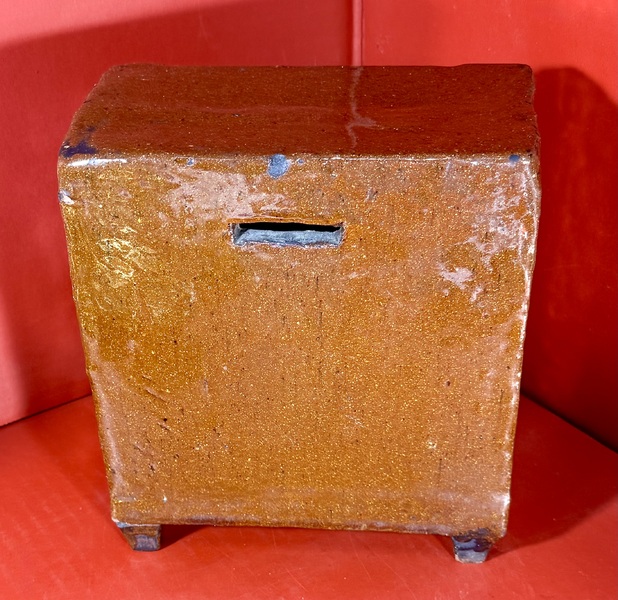 25-068. Large Redware Chest of Drawer’s Form Bank