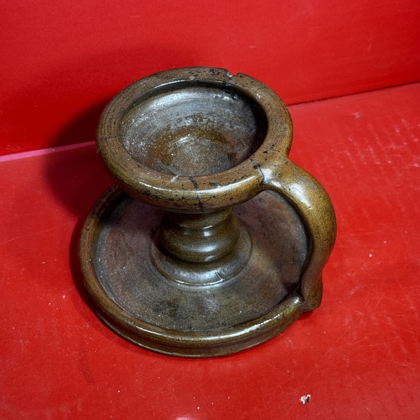 25-156. An Ohio Earthenware Grease Lamp