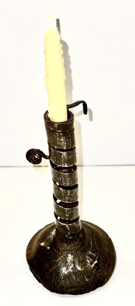 22-106. Courting candlestick with walnut base