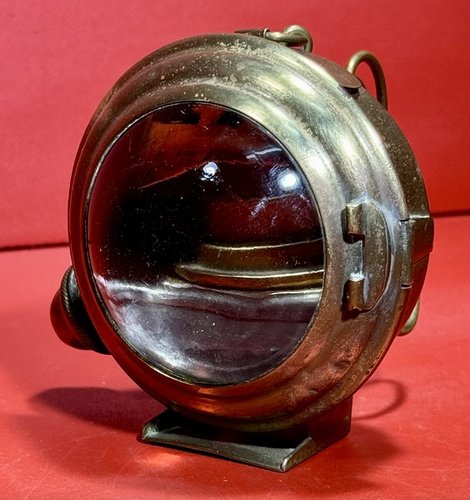 24-221. Brass Whale Oil bicycle or Traveler's lamp